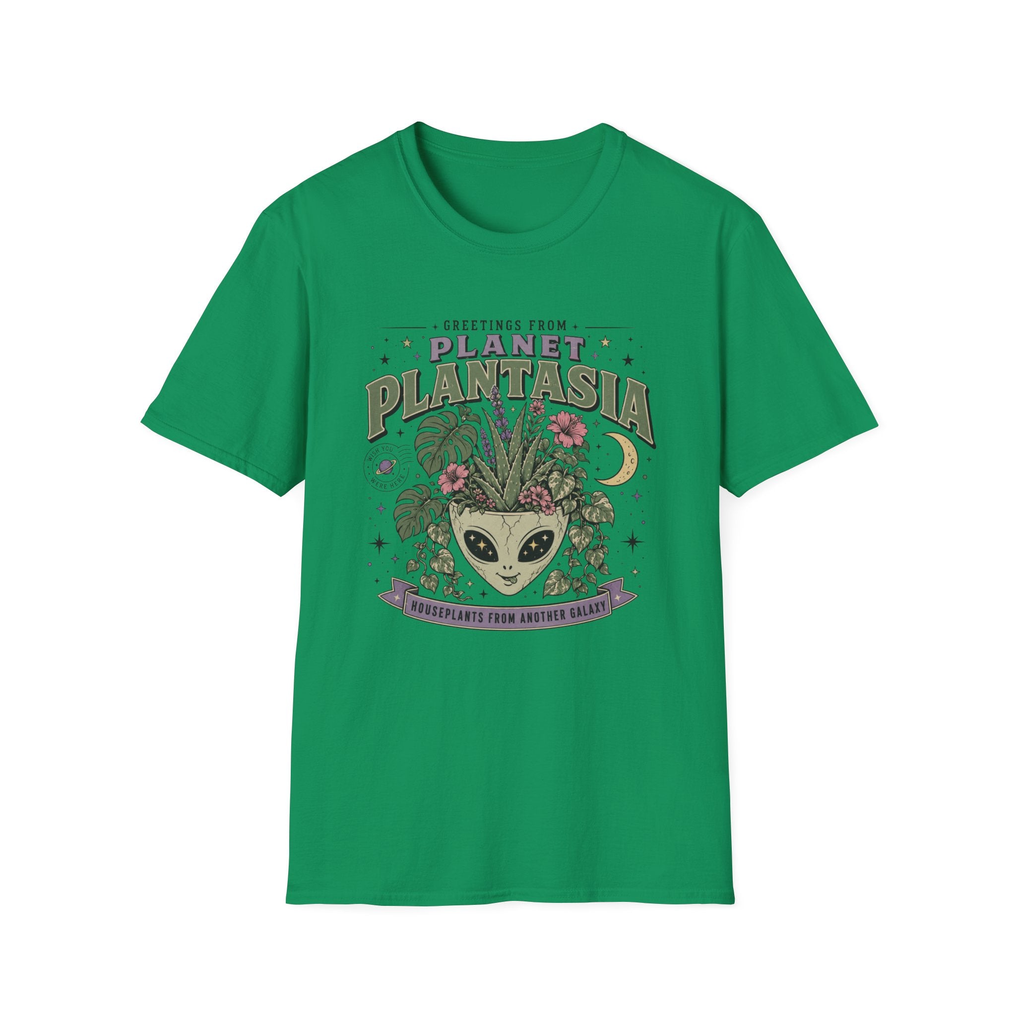 Planet Plantasia T-Shirt "Greetings from Planet Plantasia" Botanical Alien Graphic Tee