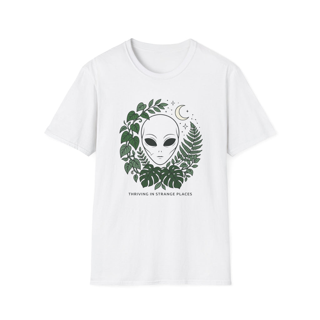 Alien Plant Lover T-Shirt  “Visiting Strange Places” Botanical UFO Tee