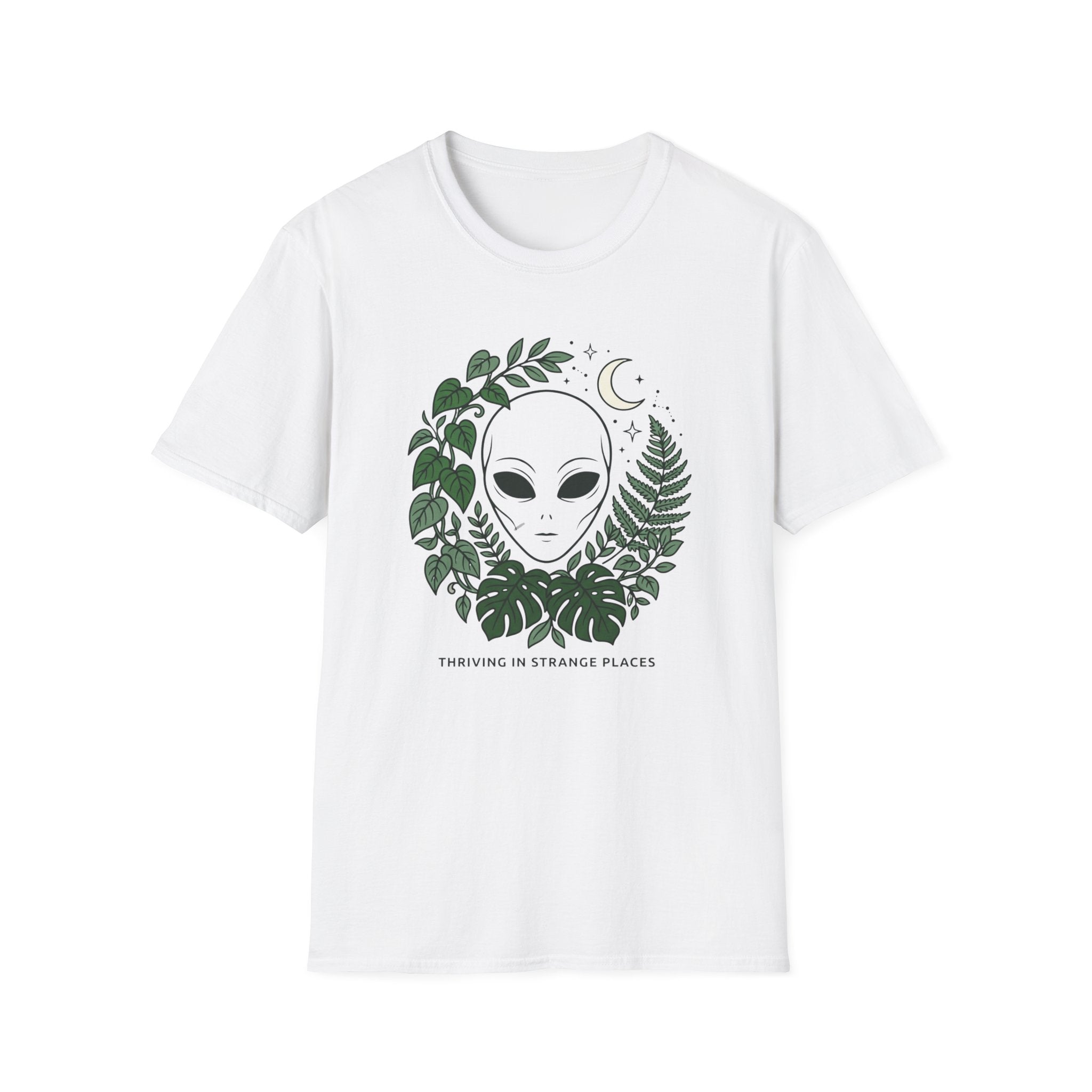 Alien Plant Lover T-Shirt  “Visiting Strange Places” Botanical UFO Tee