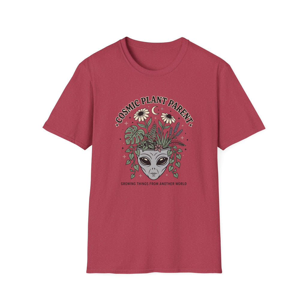 Cosmic Plant Parent T-Shirt Whimsical Alien & Botanical Graphic