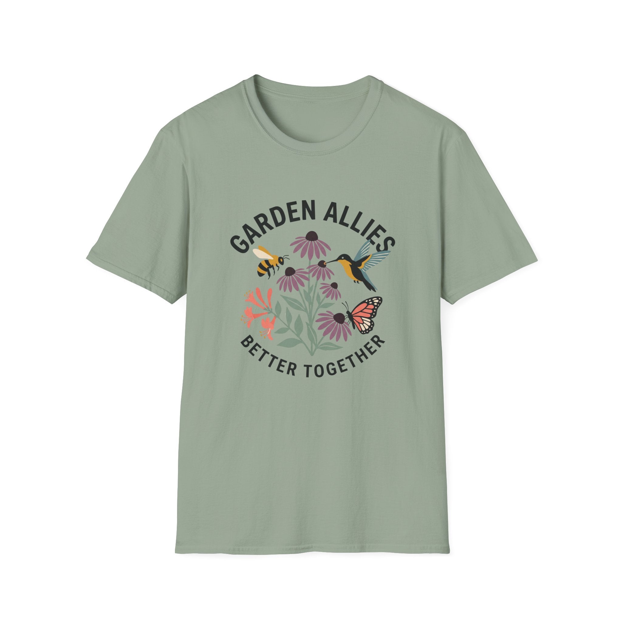 Garden Allies T-Shirt — "Garden Allies: Better Together" Floral Pollinator Tee