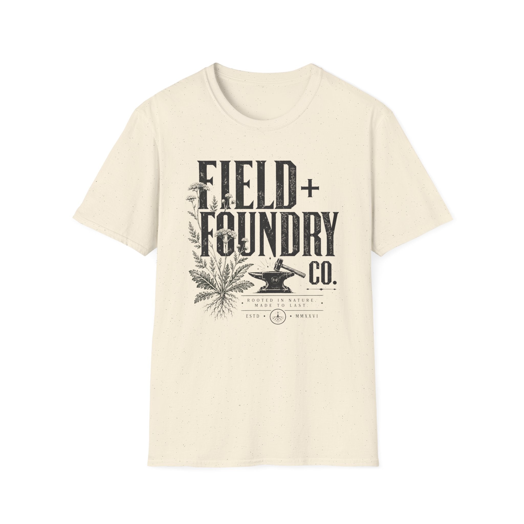 Field + Foundry T-Shirt — Vintage Botanical Logo Tee