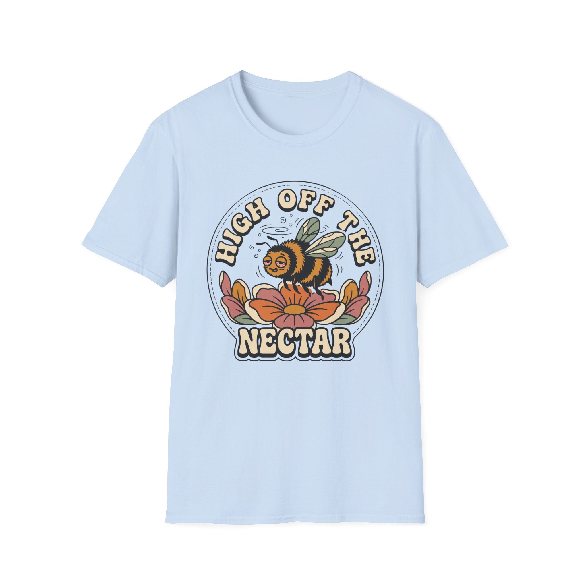T‑Shirt "High Off The Nectar" Bee Graphic Tee, Floral Vintage Vibe