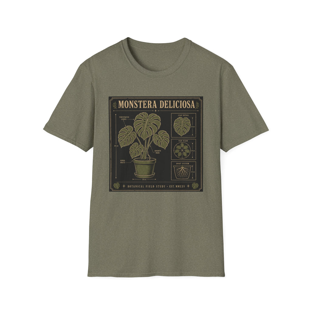 Monstera Deliciosa Plant T-Shirt — Vintage Botanical Illustration Tee