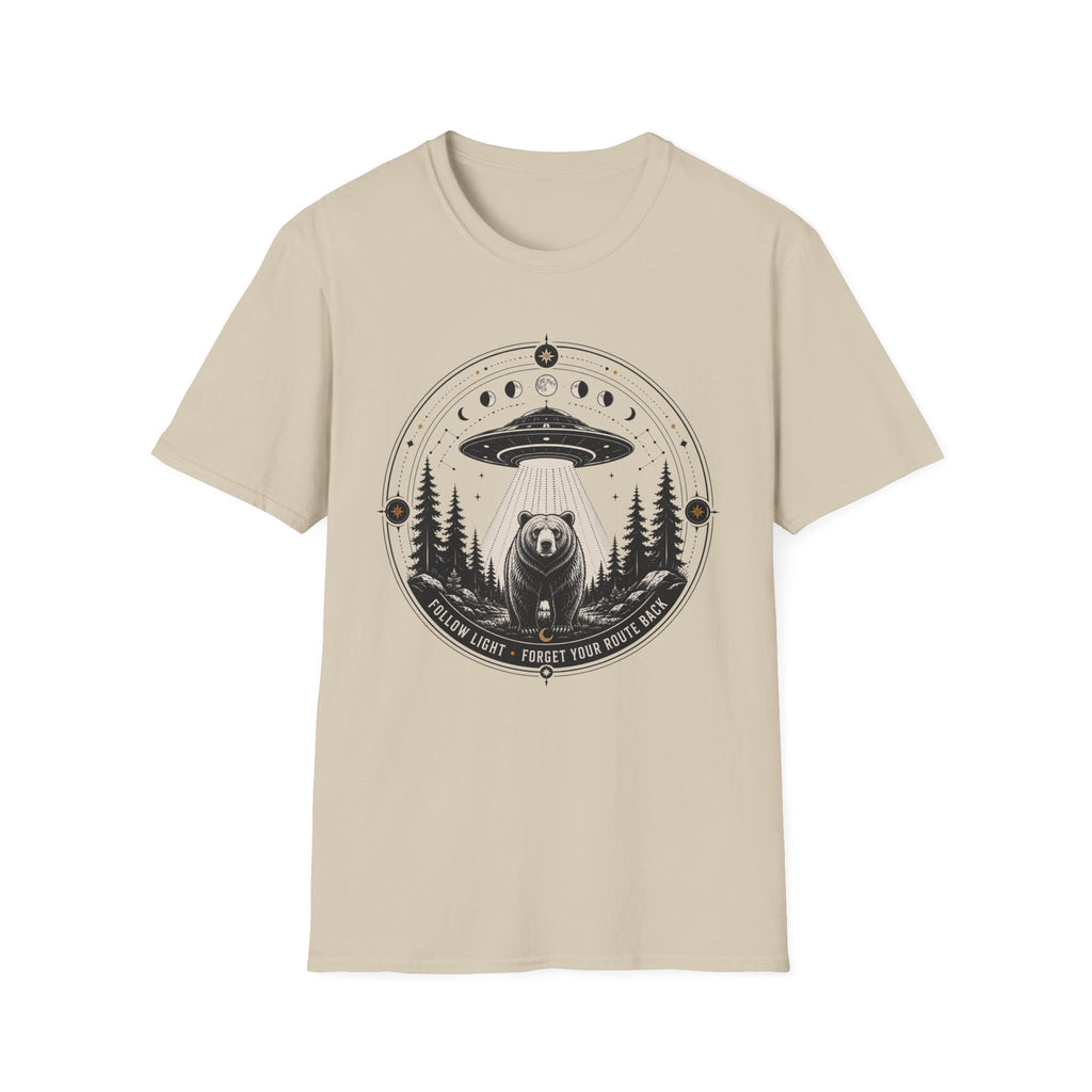 Bear & UFO T‑Shirt Celestial Forest Abduction Graphic Tee