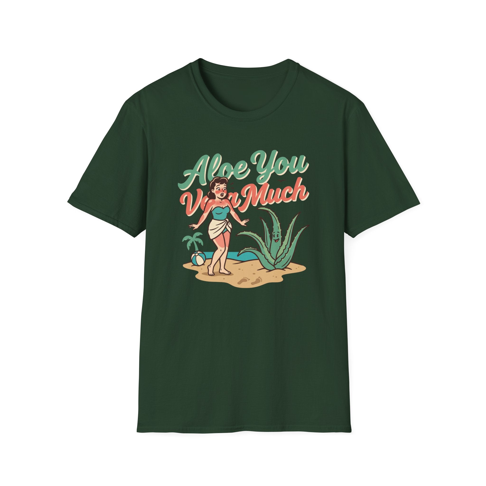 Aloe You Very Much T-Shirt Retro Pinup Aloe Vera Beach Tee
