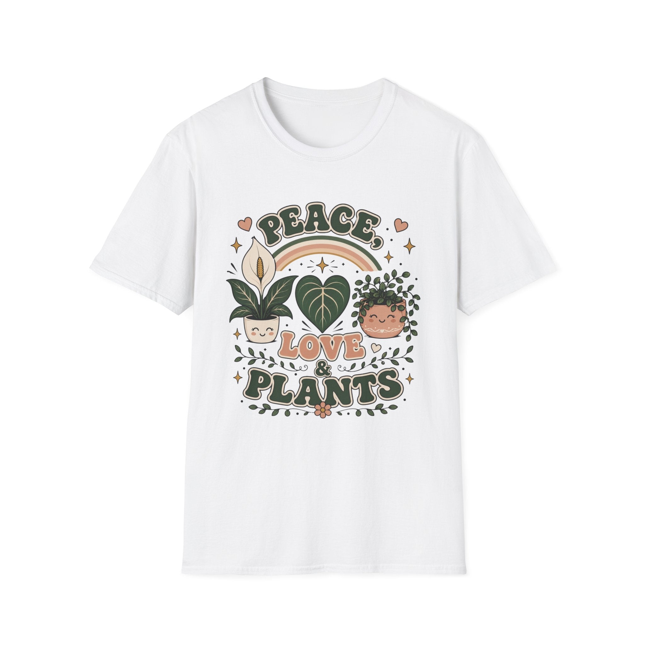 Peace, Love & Plants Retro T-Shirt