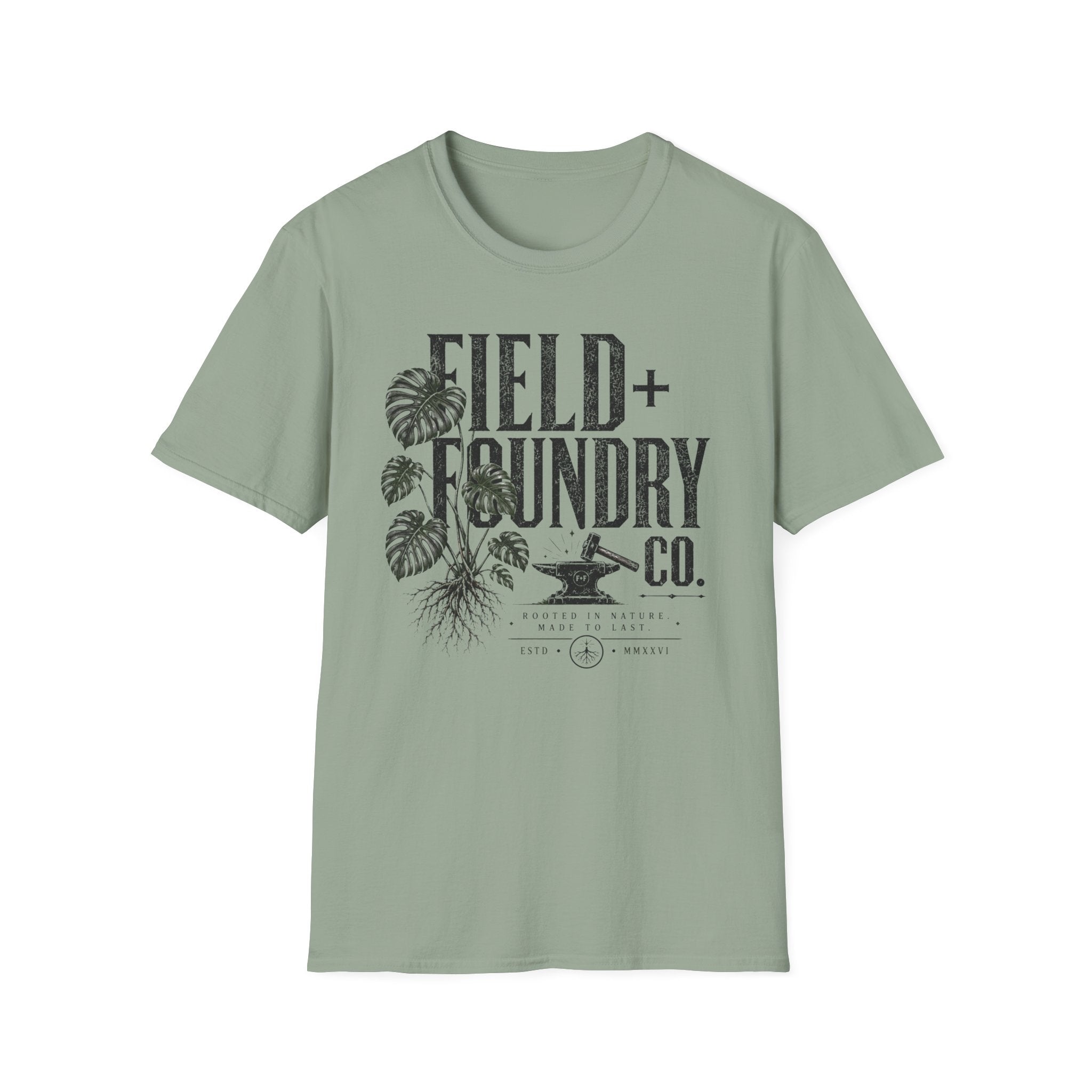 Field + Foundry Co. Vintage Logo T-Shirt Botanical Graphic Tee