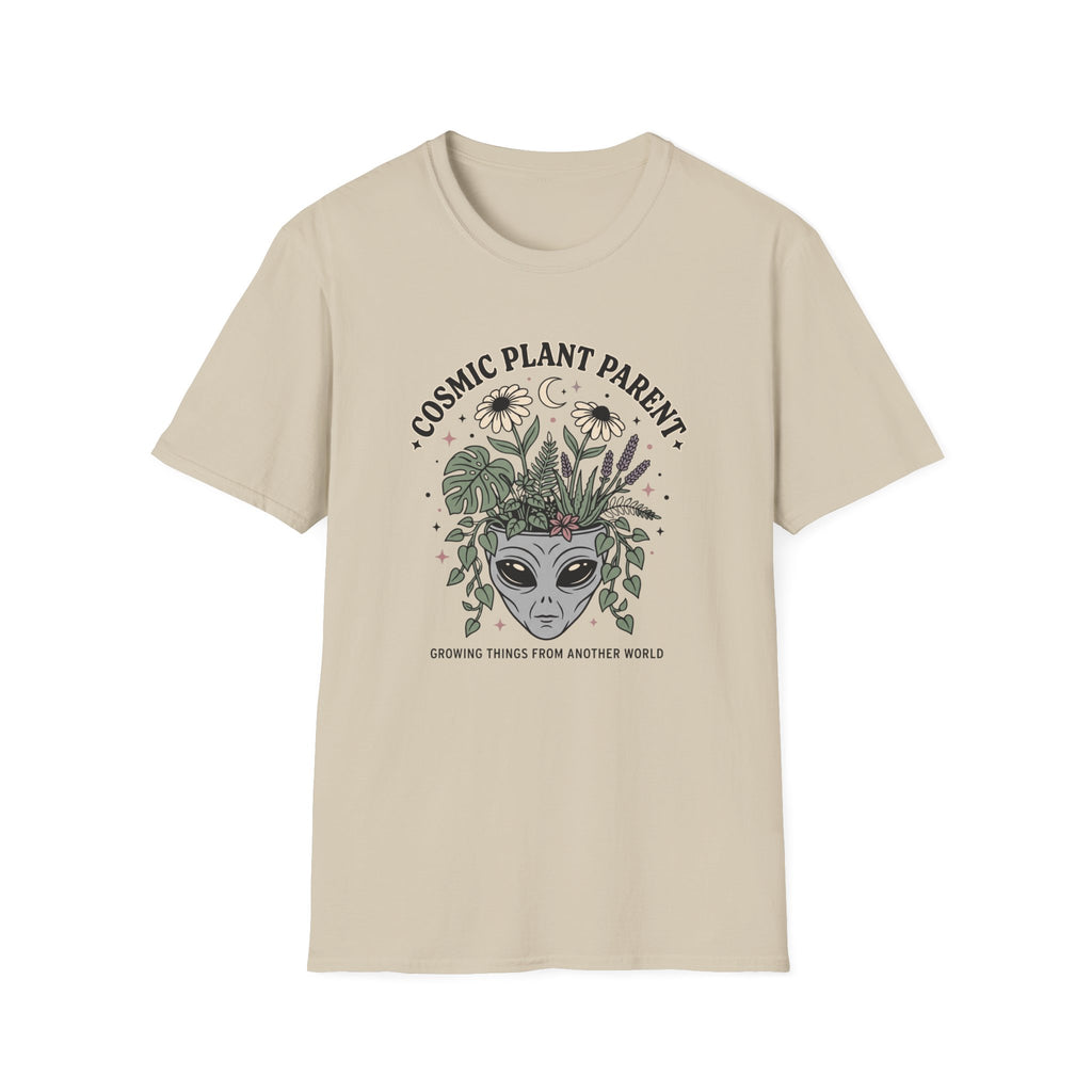 Cosmic Plant Parent T-Shirt Whimsical Alien & Botanical Graphic
