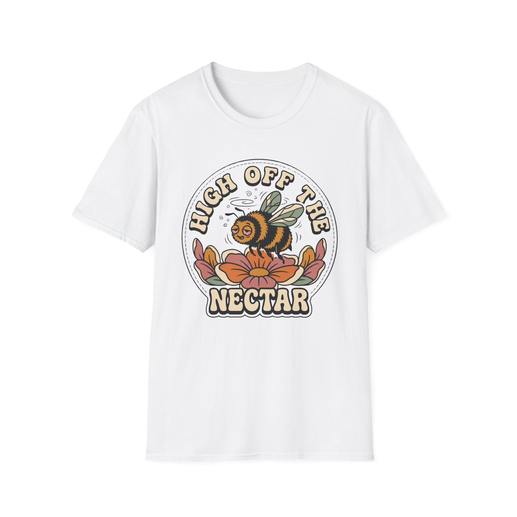 T‑Shirt "High Off The Nectar" Bee Graphic Tee, Floral Vintage Vibe