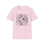 Garden Cats T‑Shirt Whimsical Botanical Illustration