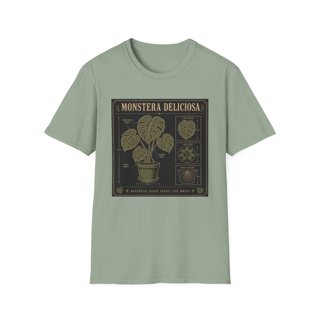 Monstera Deliciosa Plant T-Shirt — Vintage Botanical Illustration Tee