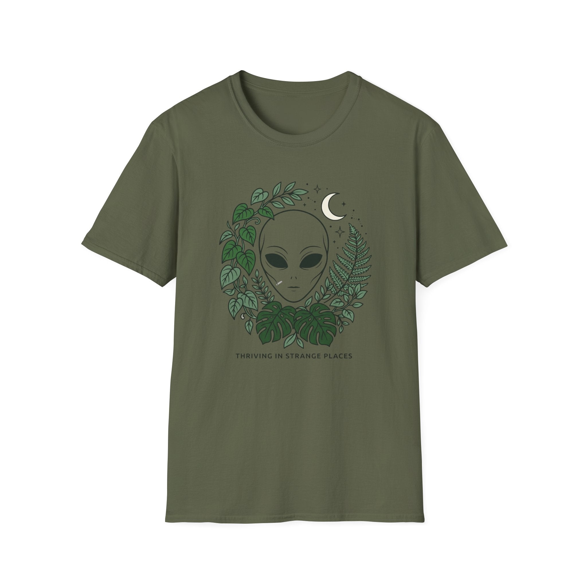 Alien Plant Lover T-Shirt  “Visiting Strange Places” Botanical UFO Tee