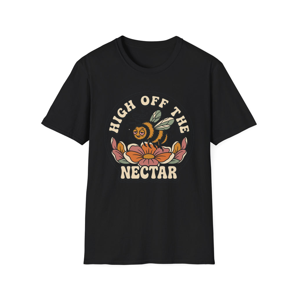 T‑Shirt "High Off The Nectar" Bee Graphic Tee, Floral Vintage Vibe