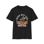 T‑Shirt "High Off The Nectar" Bee Graphic Tee, Floral Vintage Vibe