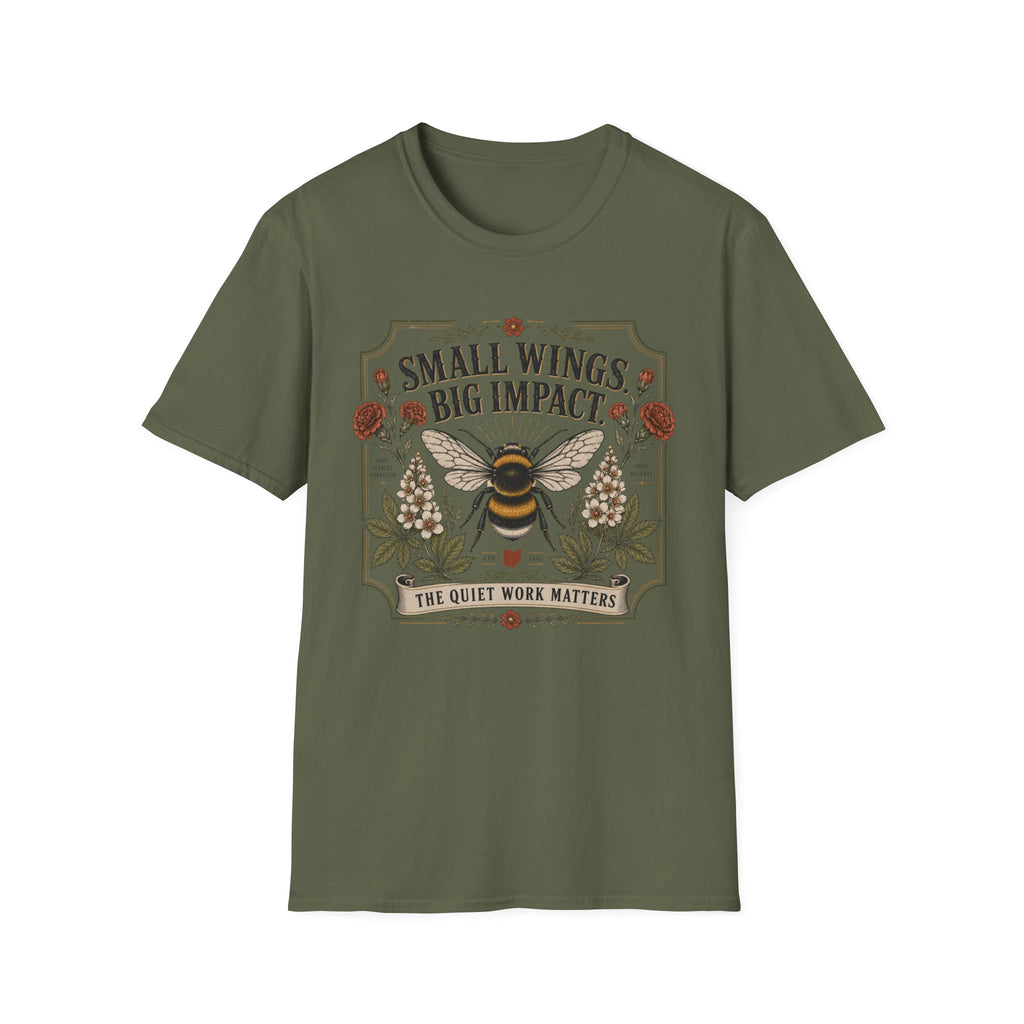 T-Shirt — Small Wings Big Impact Bee Graphic Tee