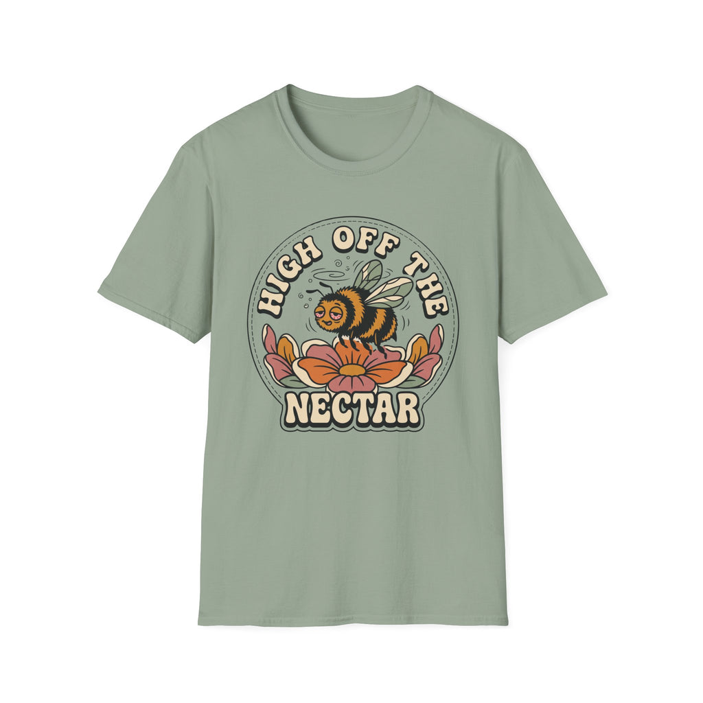T‑Shirt "High Off The Nectar" Bee Graphic Tee, Floral Vintage Vibe