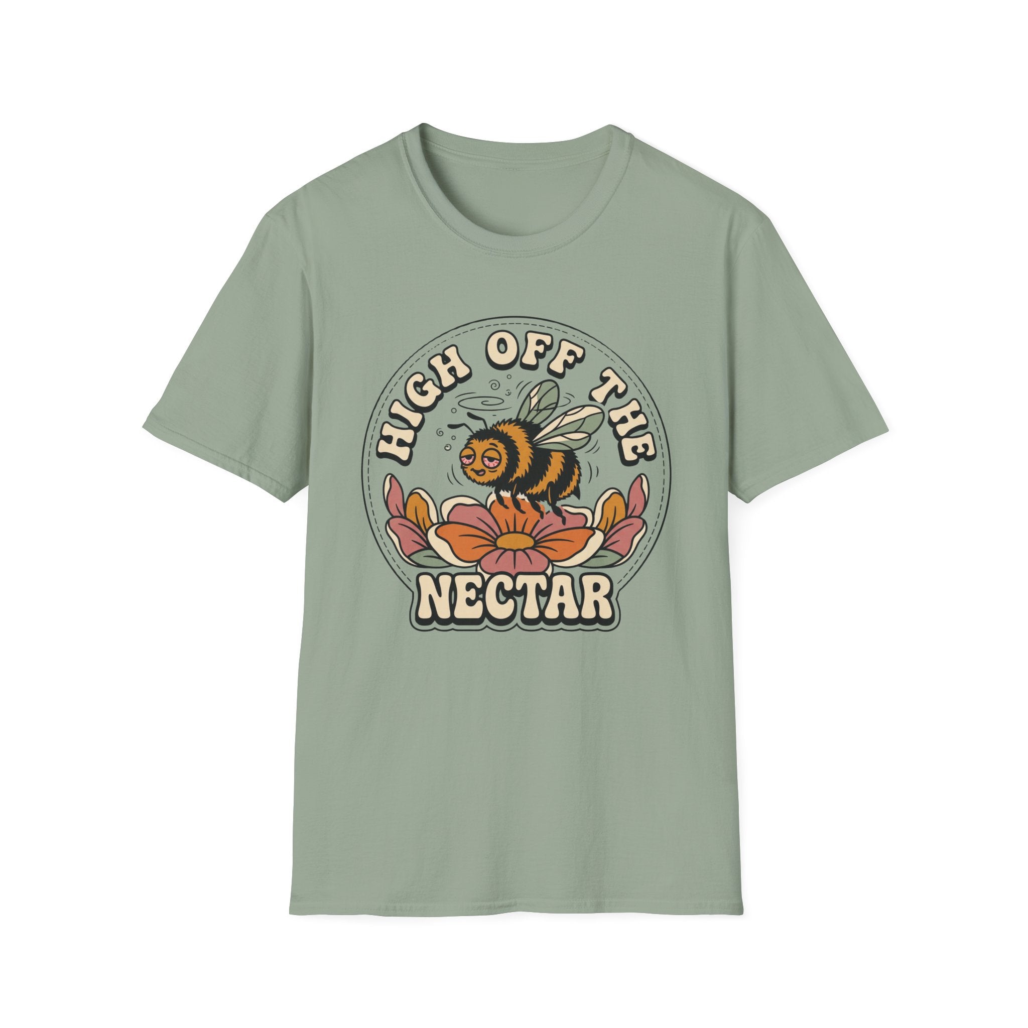 T‑Shirt "High Off The Nectar" Bee Graphic Tee, Floral Vintage Vibe