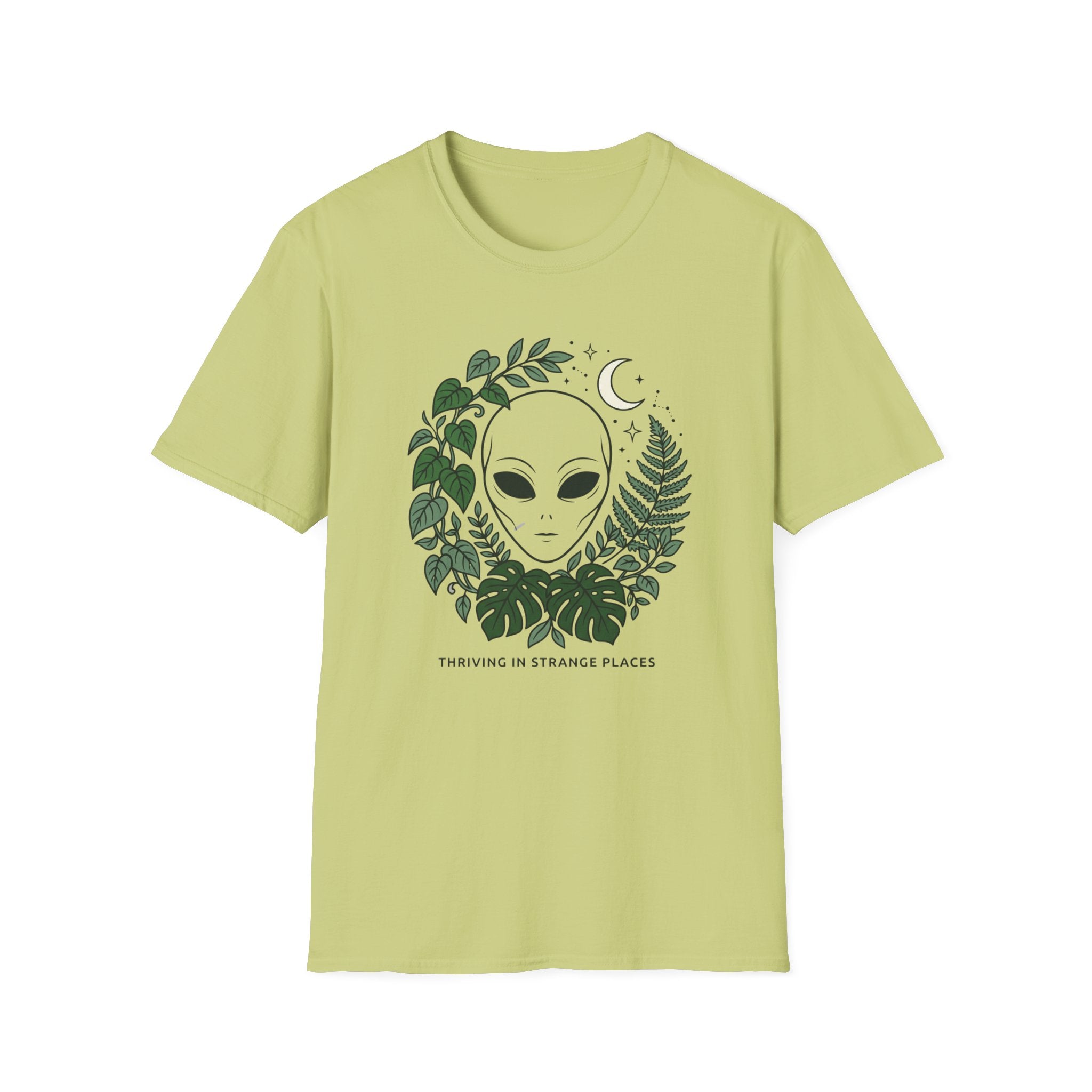 Alien Plant Lover T-Shirt  “Visiting Strange Places” Botanical UFO Tee