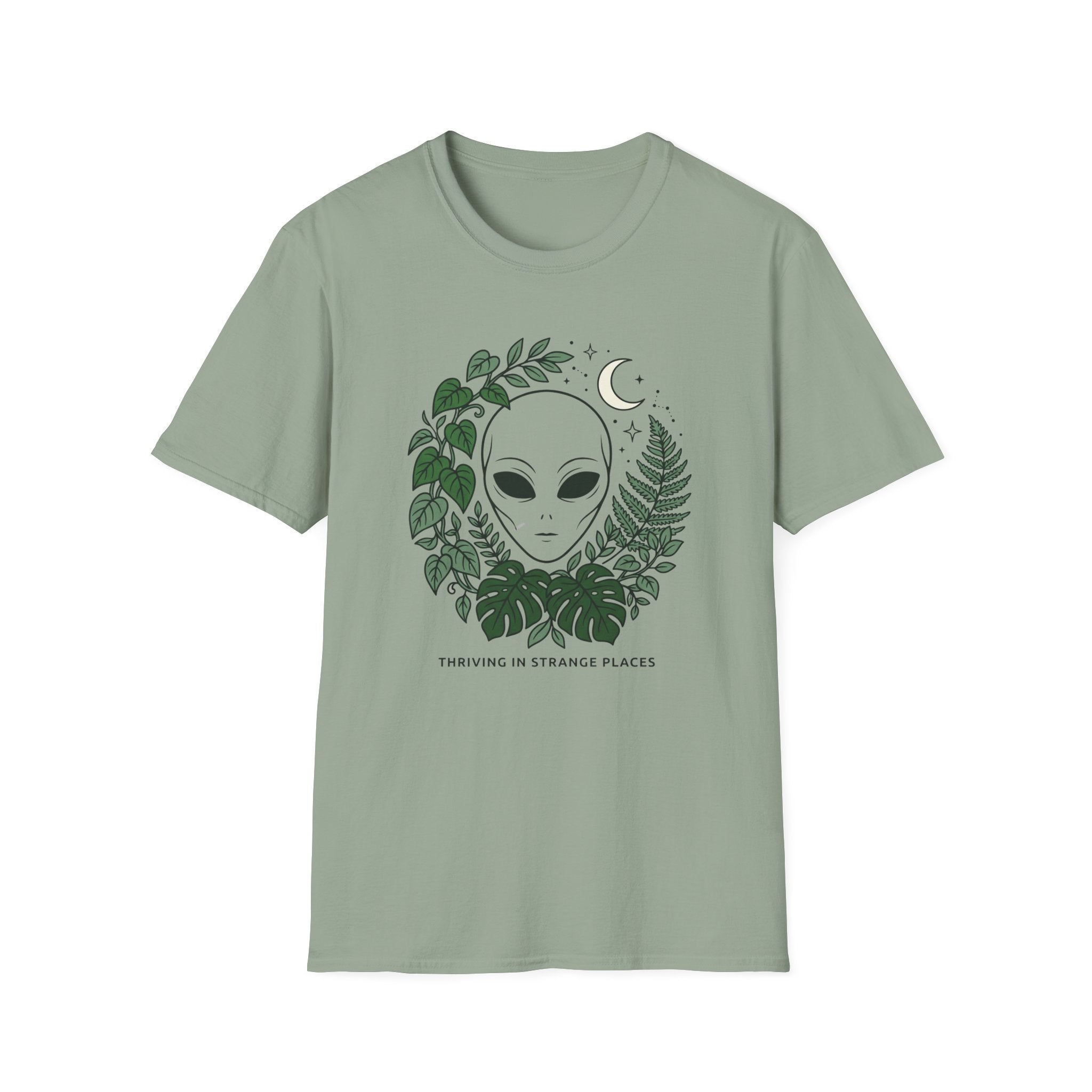 Alien Plant Lover T-Shirt  “Visiting Strange Places” Botanical UFO Tee