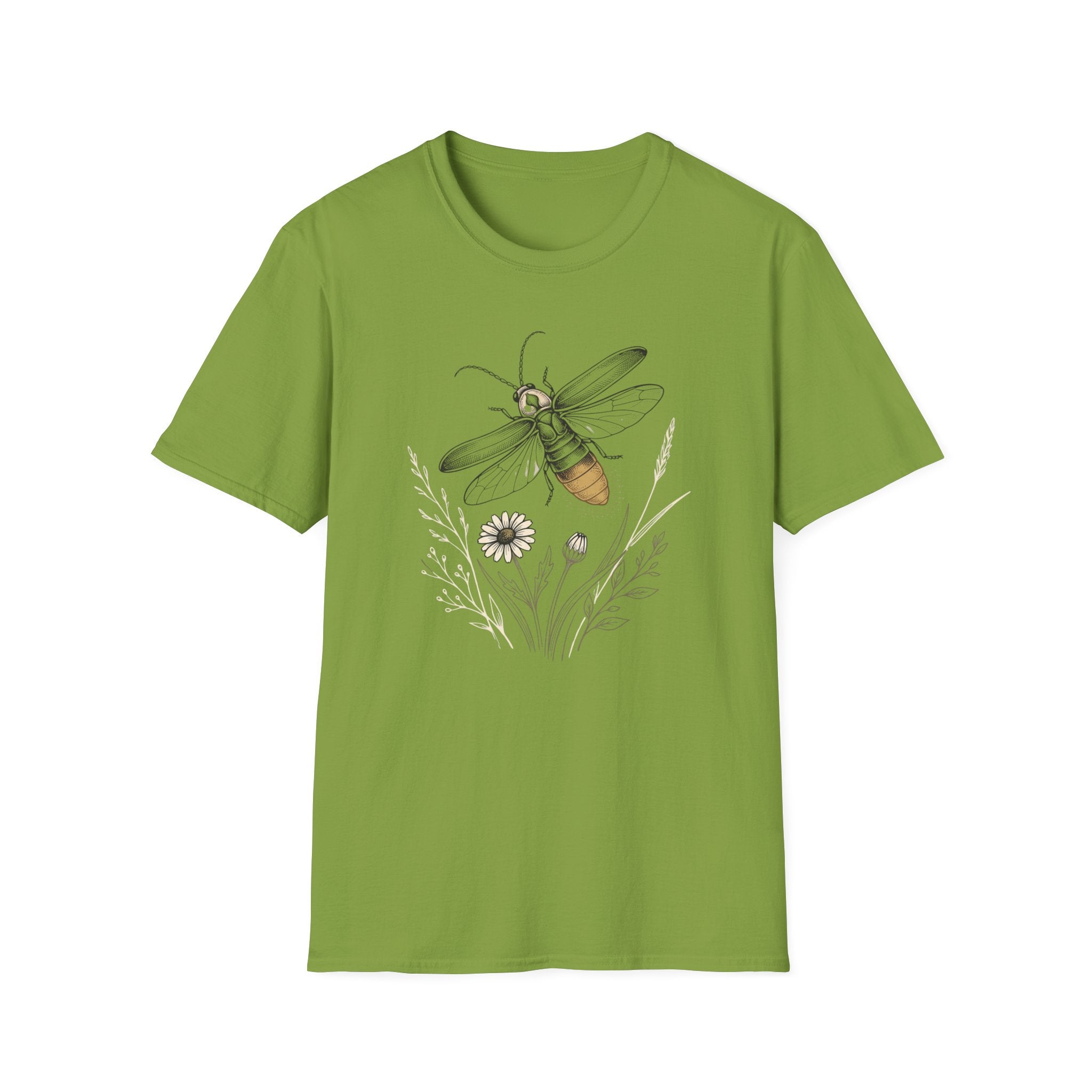 Bee Sketch T-Shirt Vintage Floral Honeybee Graphic Tee