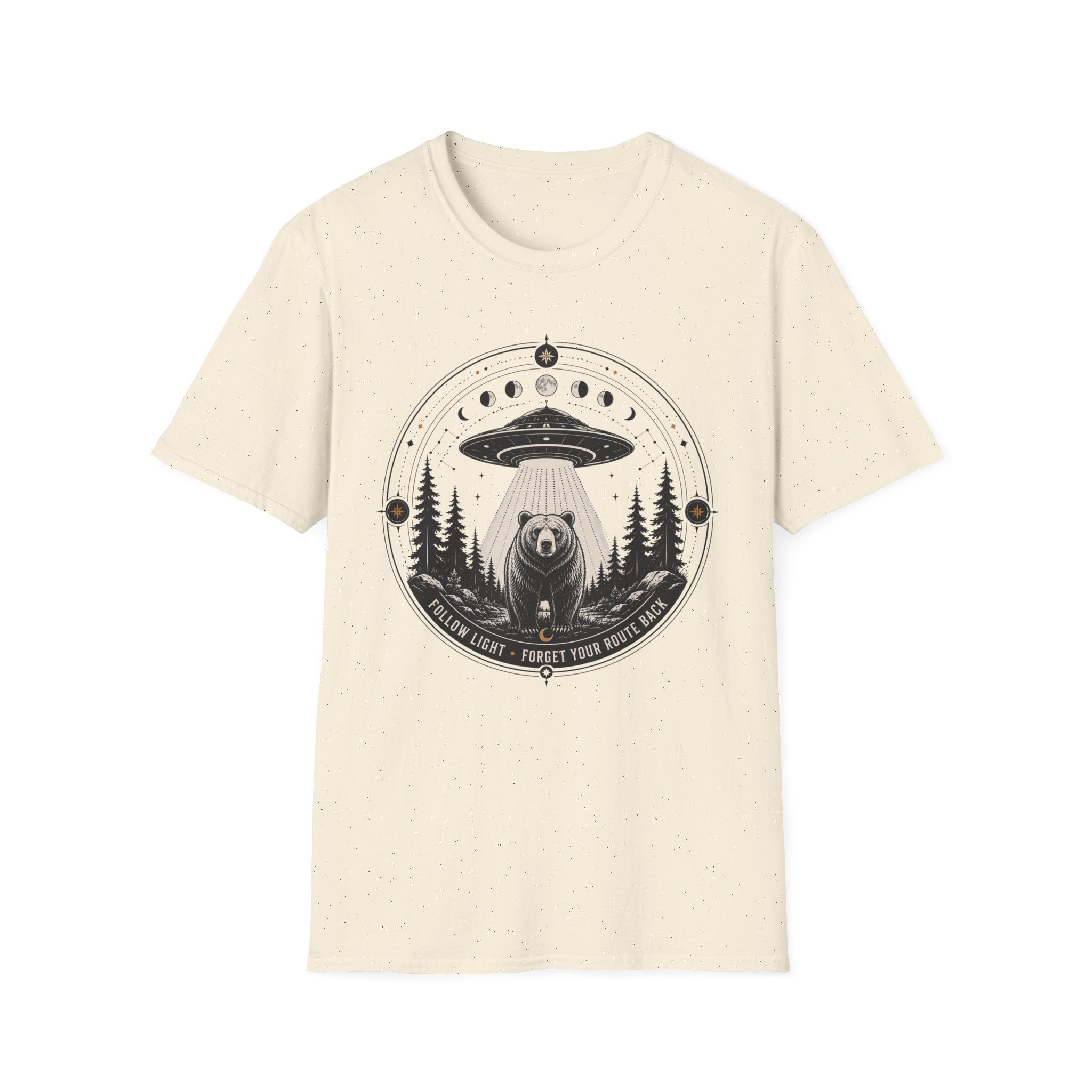 Bear & UFO T‑Shirt Celestial Forest Abduction Graphic Tee