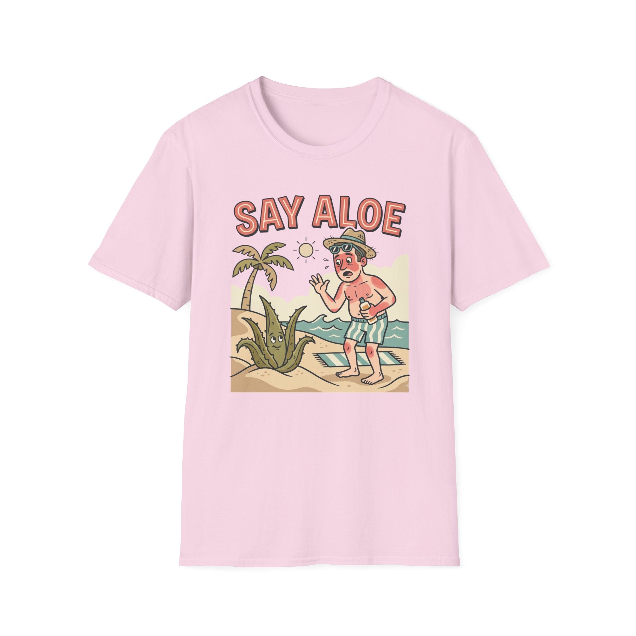 Say Aloe T-Shirt Funny Sunburn Aloe Vera Beach