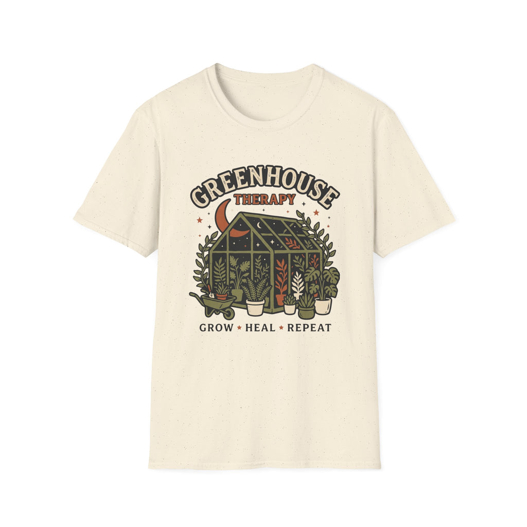 Greenhouse Therapy T‑Shirt Grow Heal Repeat Plant Lover Tee