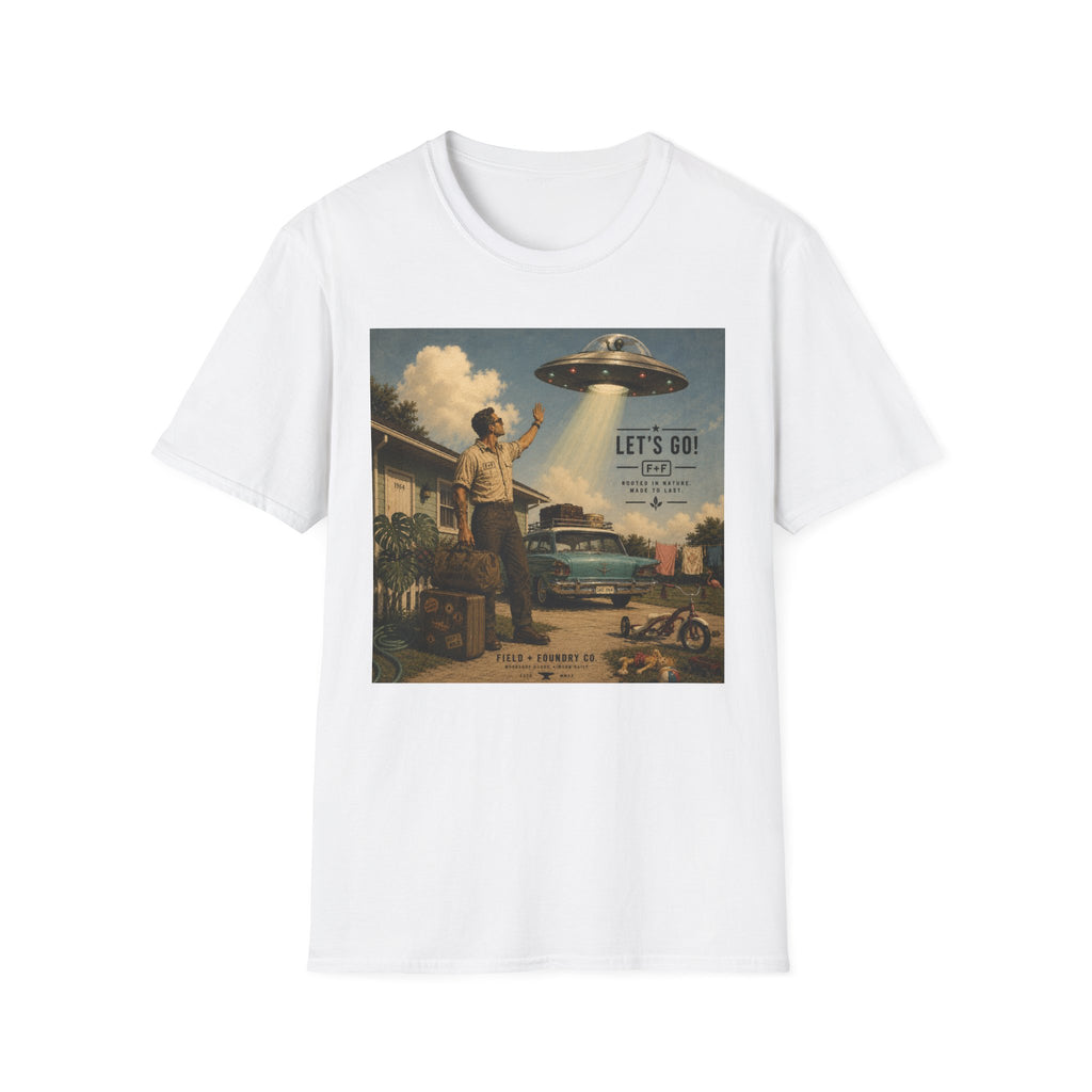 Retro UFO Tee "Let’s Go!" Vintage Alien Abduction Graphic T-Shirt