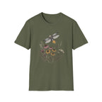 Bee & Wildflower T-Shirt Botanical Firefly Illustration Tee