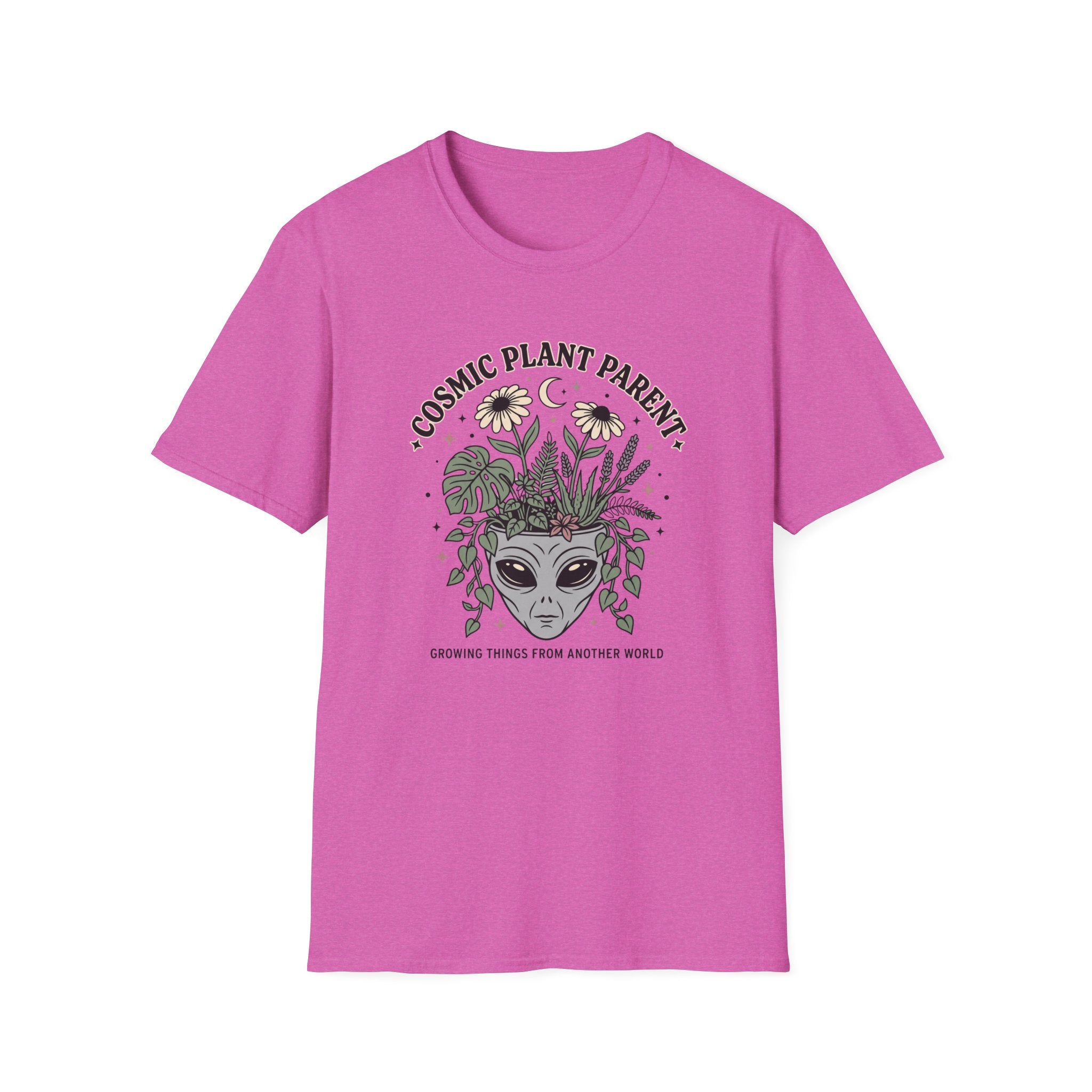 Cosmic Plant Parent T-Shirt Whimsical Alien & Botanical Graphic
