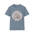 T-Shirt — "Small Wings Big Impact" Floral Graphic Tee