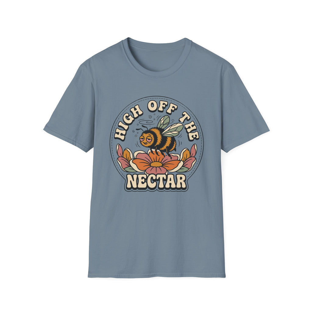 T‑Shirt "High Off The Nectar" Bee Graphic Tee, Floral Vintage Vibe