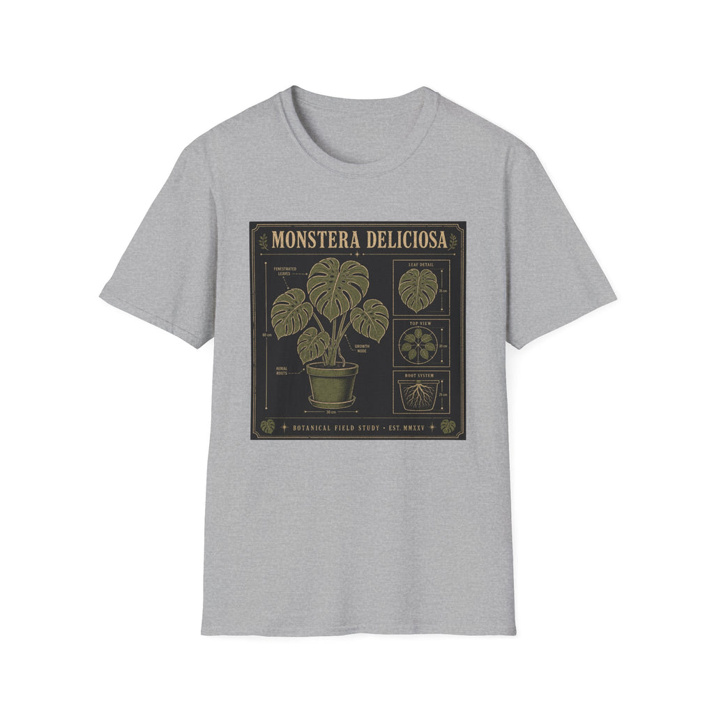 Monstera Deliciosa Plant T-Shirt — Vintage Botanical Illustration Tee