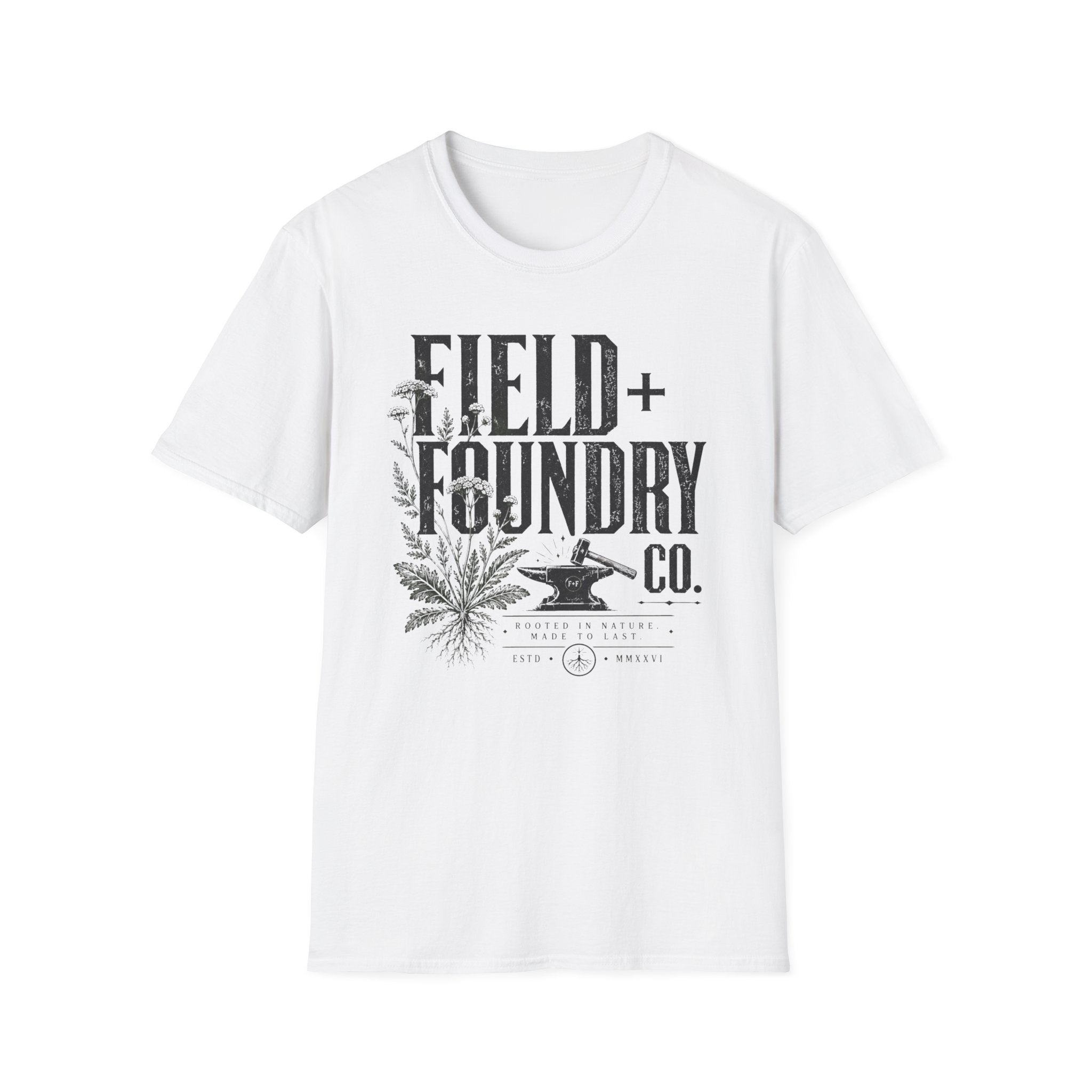 Field + Foundry T-Shirt — Vintage Botanical Logo Tee
