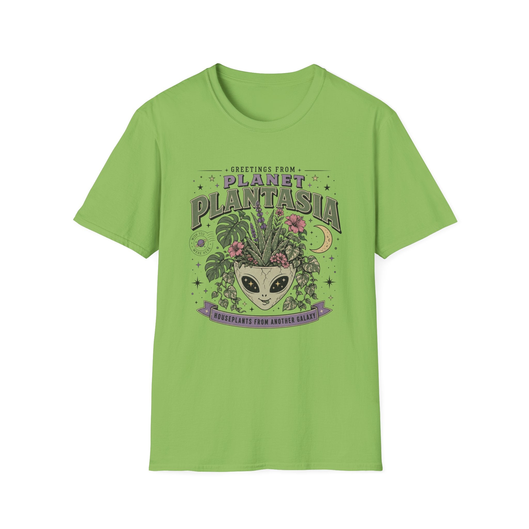 Planet Plantasia T-Shirt "Greetings from Planet Plantasia" Botanical Alien Graphic Tee