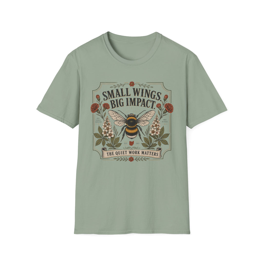 T-Shirt — Small Wings Big Impact Bee Graphic Tee