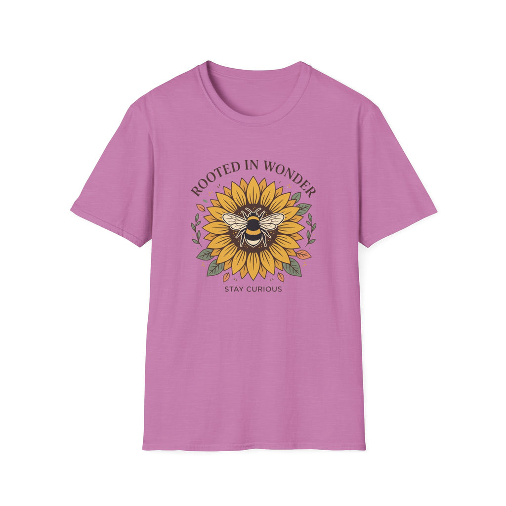 Sunflower Bee T-Shirt — "Rooted in Wonder" Botanical Graphic Tee