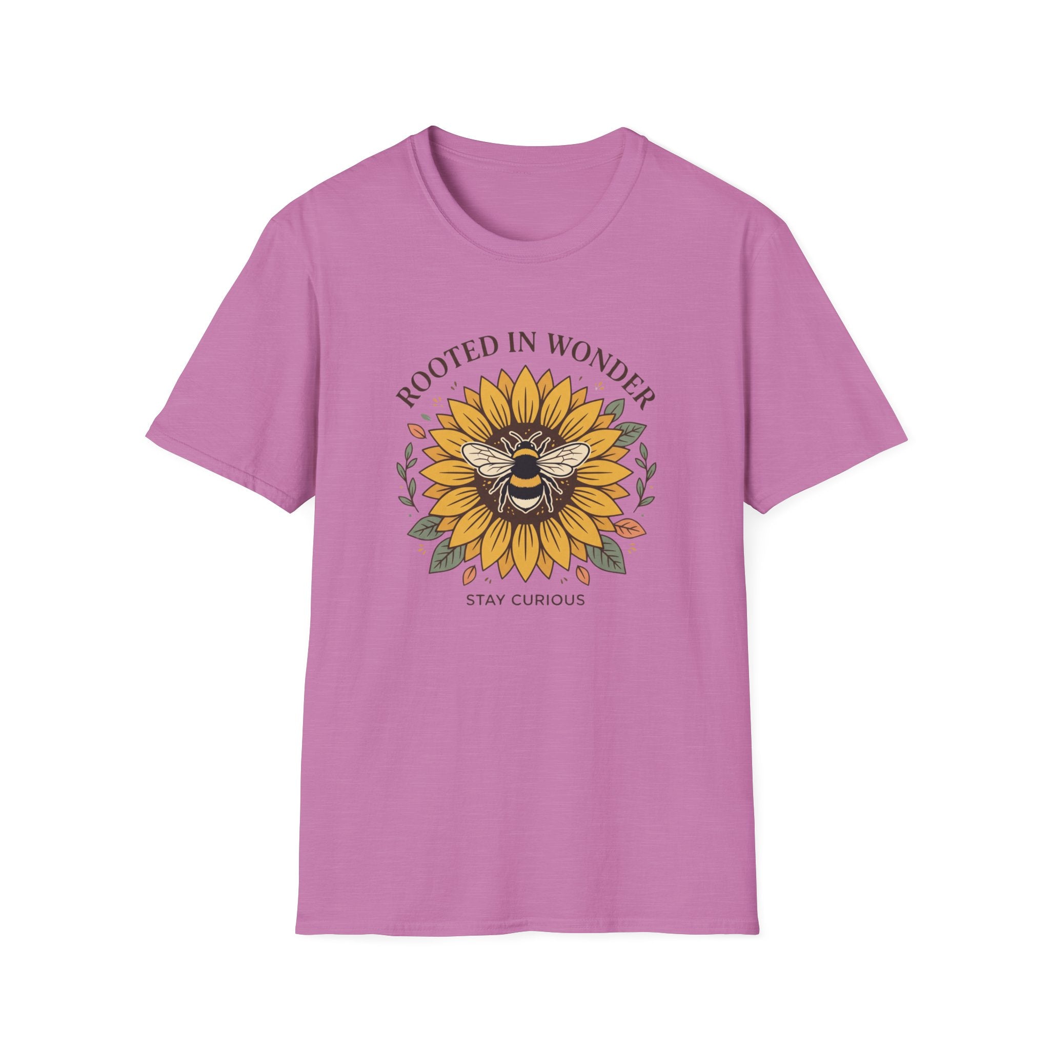 Sunflower Bee T-Shirt — "Rooted in Wonder" Botanical Graphic Tee