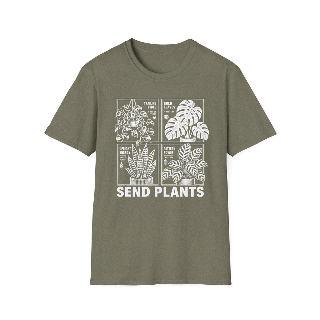 Plant Lover T-Shirt 'Send Plants' Botanical Graphic