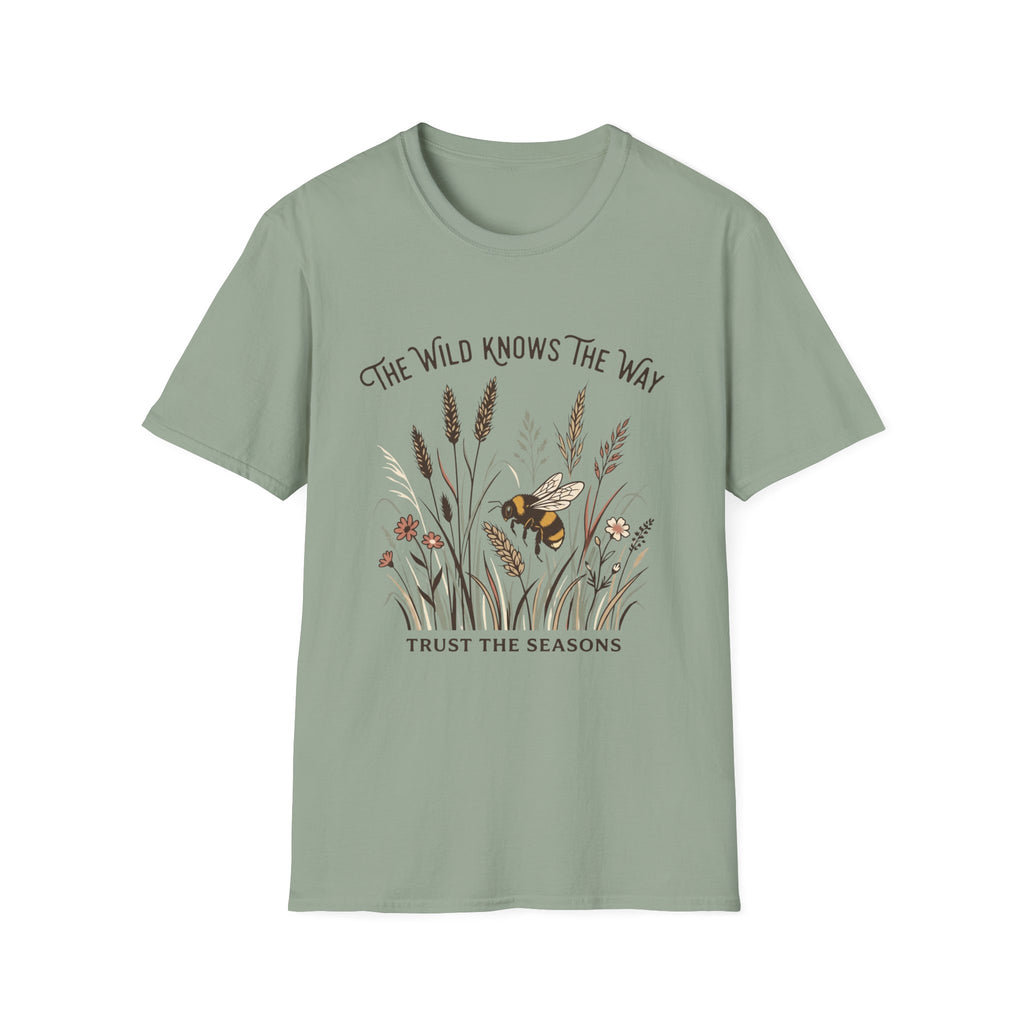 The Wild Knows The Way Tee — Floral Bee Nature Graphic T-Shirt