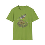 Bee & Wildflower T-Shirt Botanical Firefly Illustration Tee