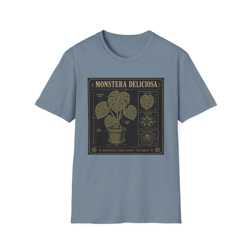 Monstera Deliciosa Plant T-Shirt — Vintage Botanical Illustration Tee