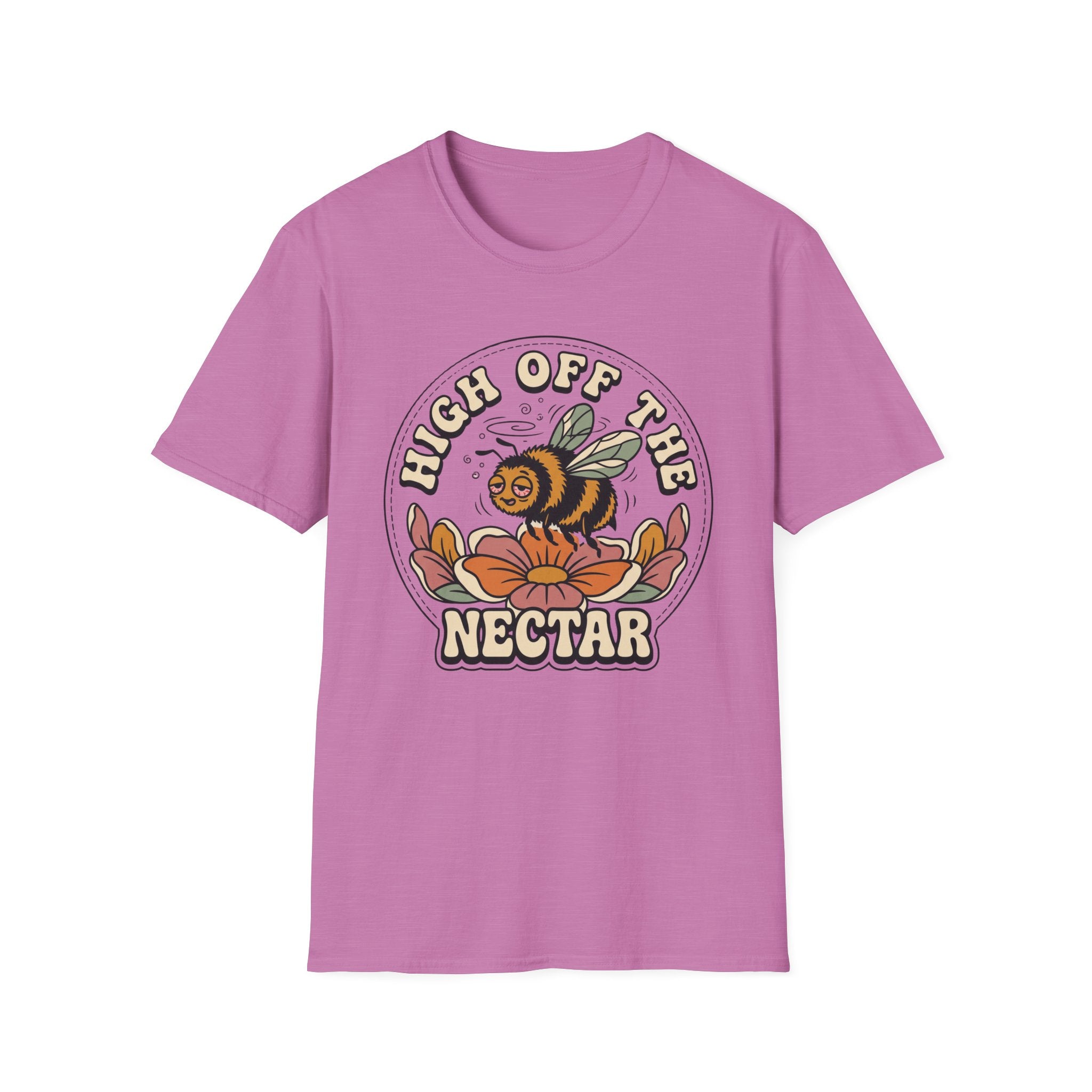 T‑Shirt "High Off The Nectar" Bee Graphic Tee, Floral Vintage Vibe