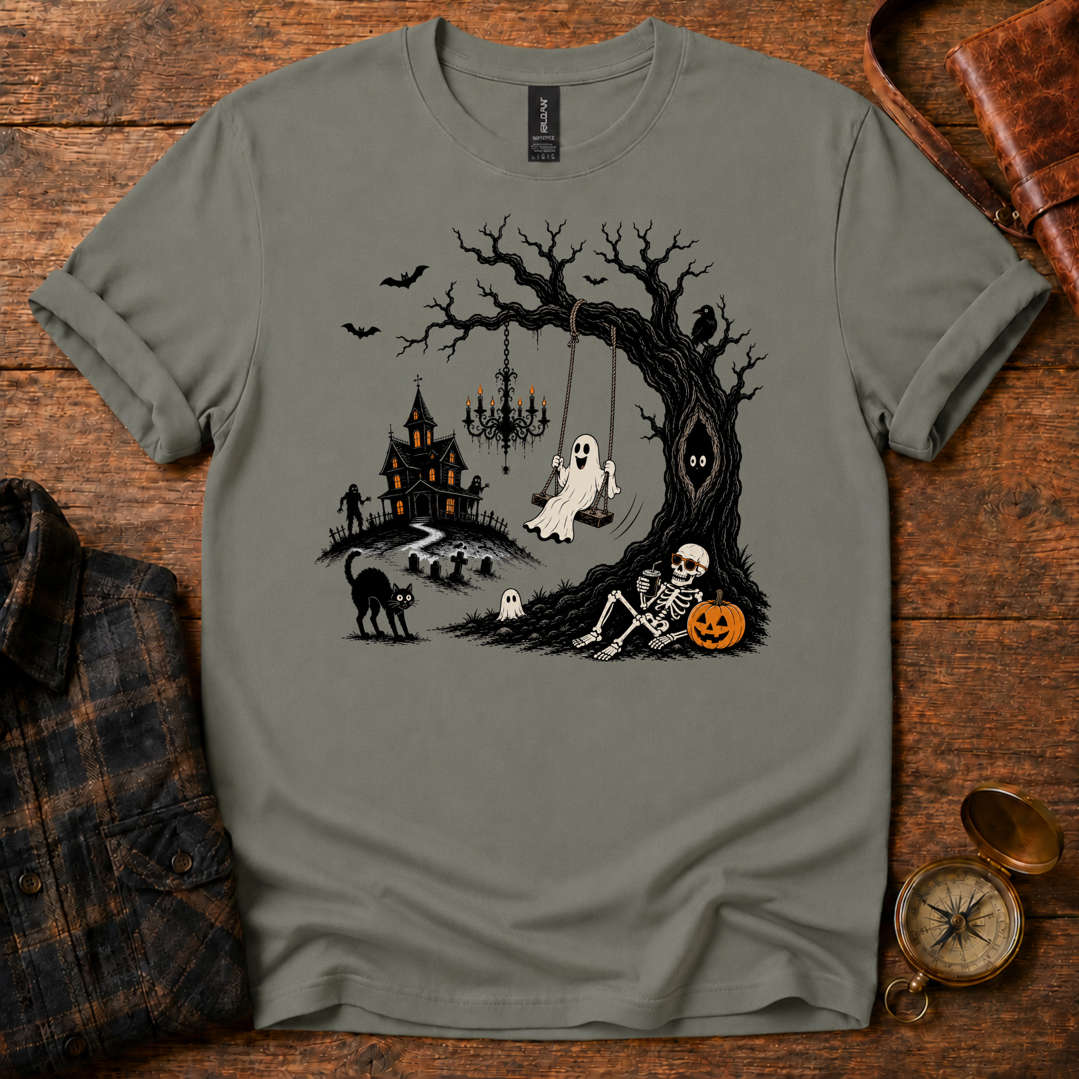 Ghost Swing Halloween T-Shirt