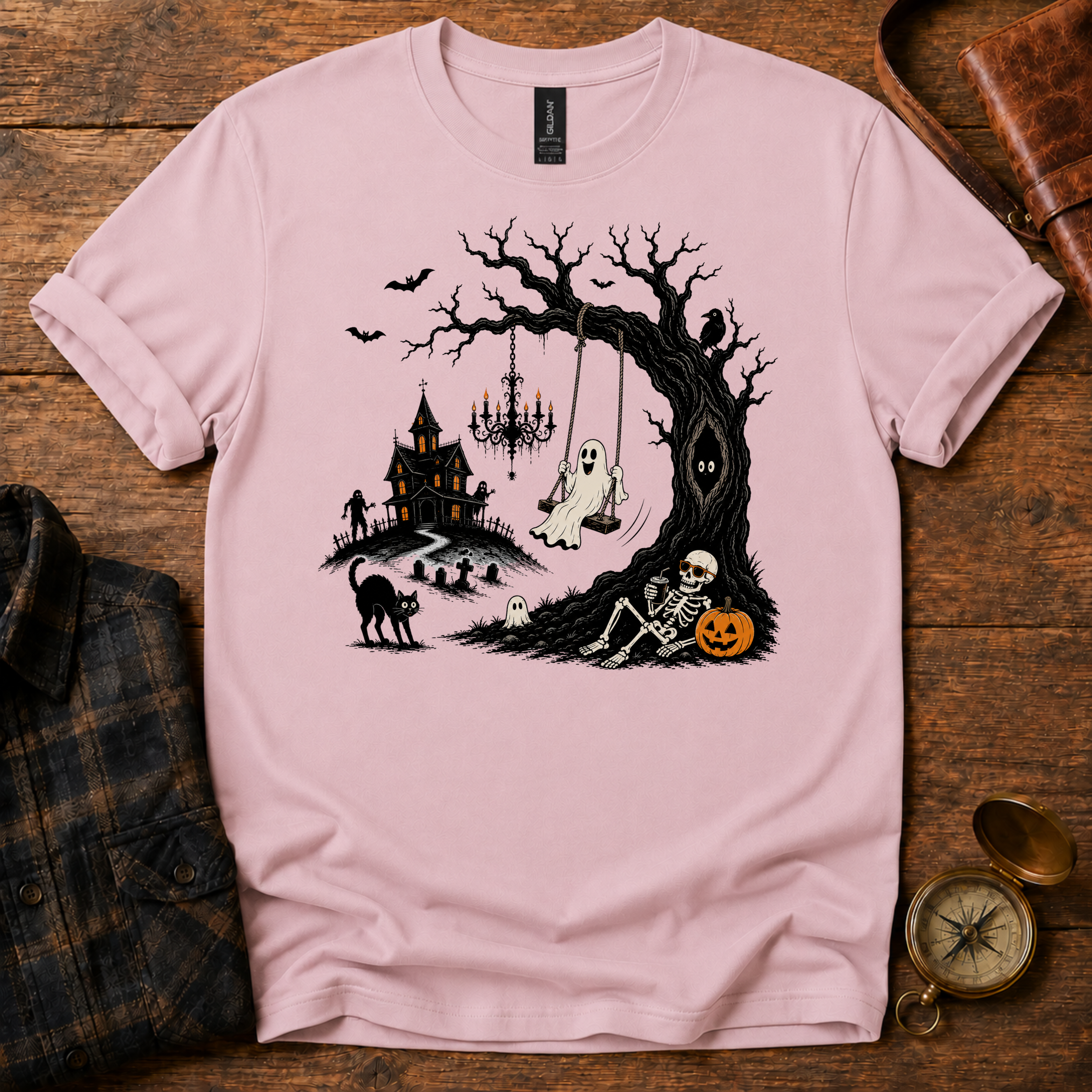 Ghost Swing Halloween T-Shirt