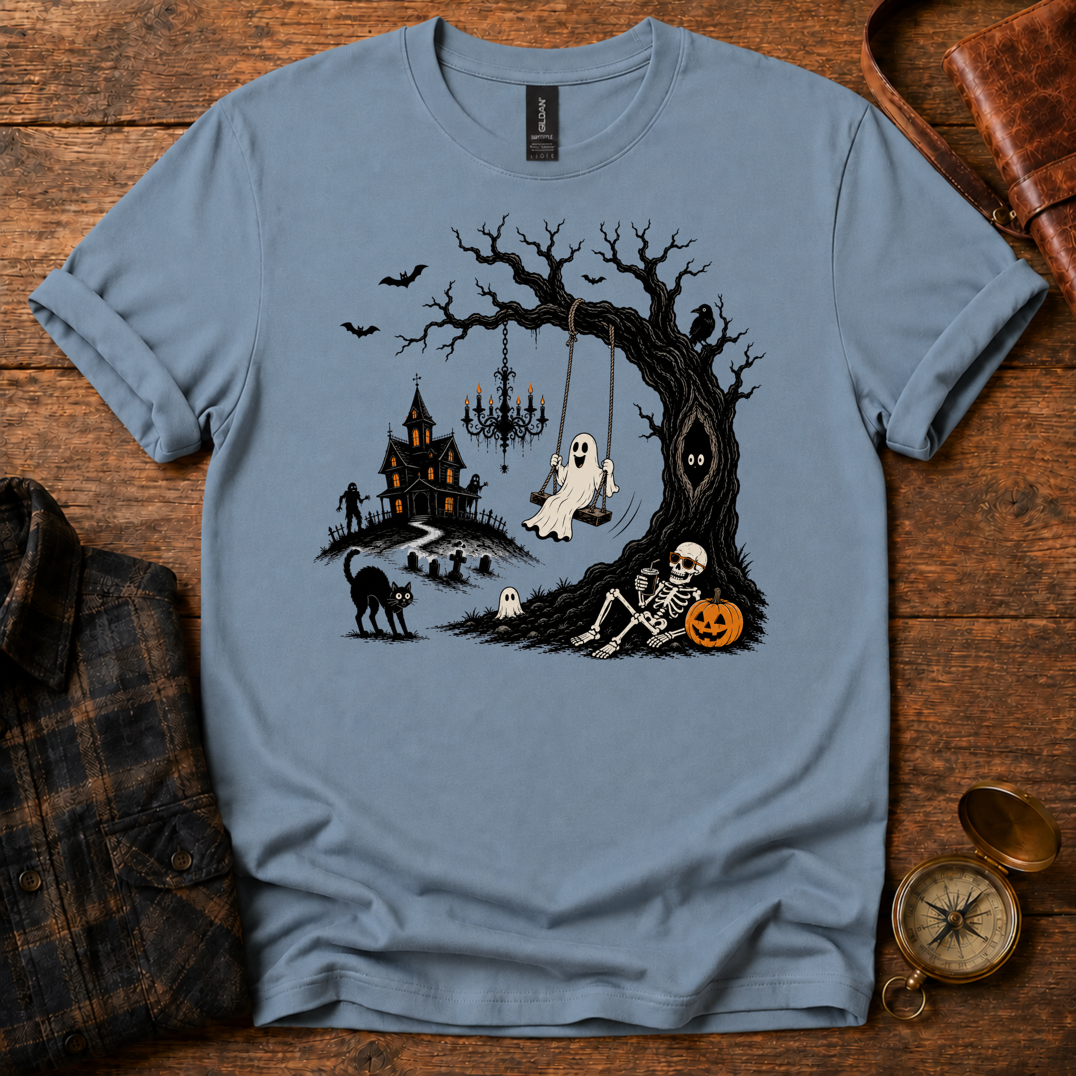 Ghost Swing Halloween T-Shirt