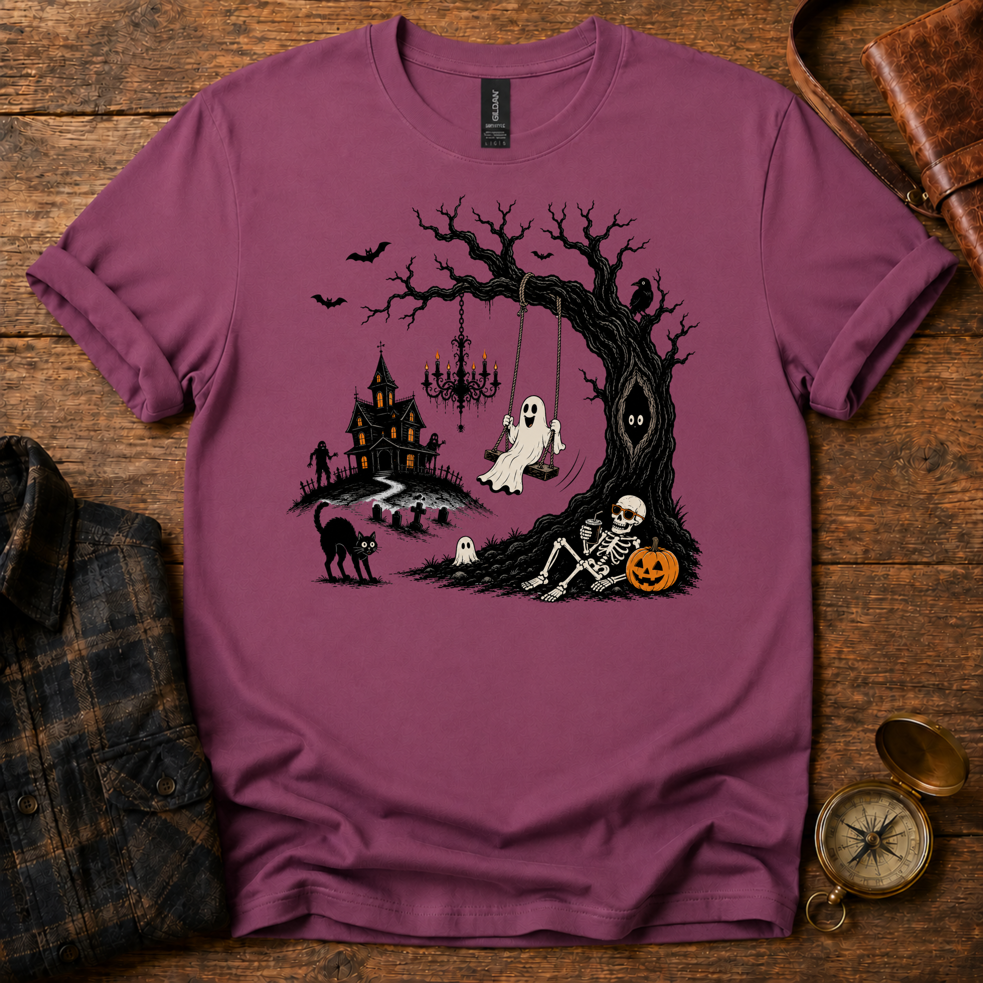 Ghost Swing Halloween T-Shirt