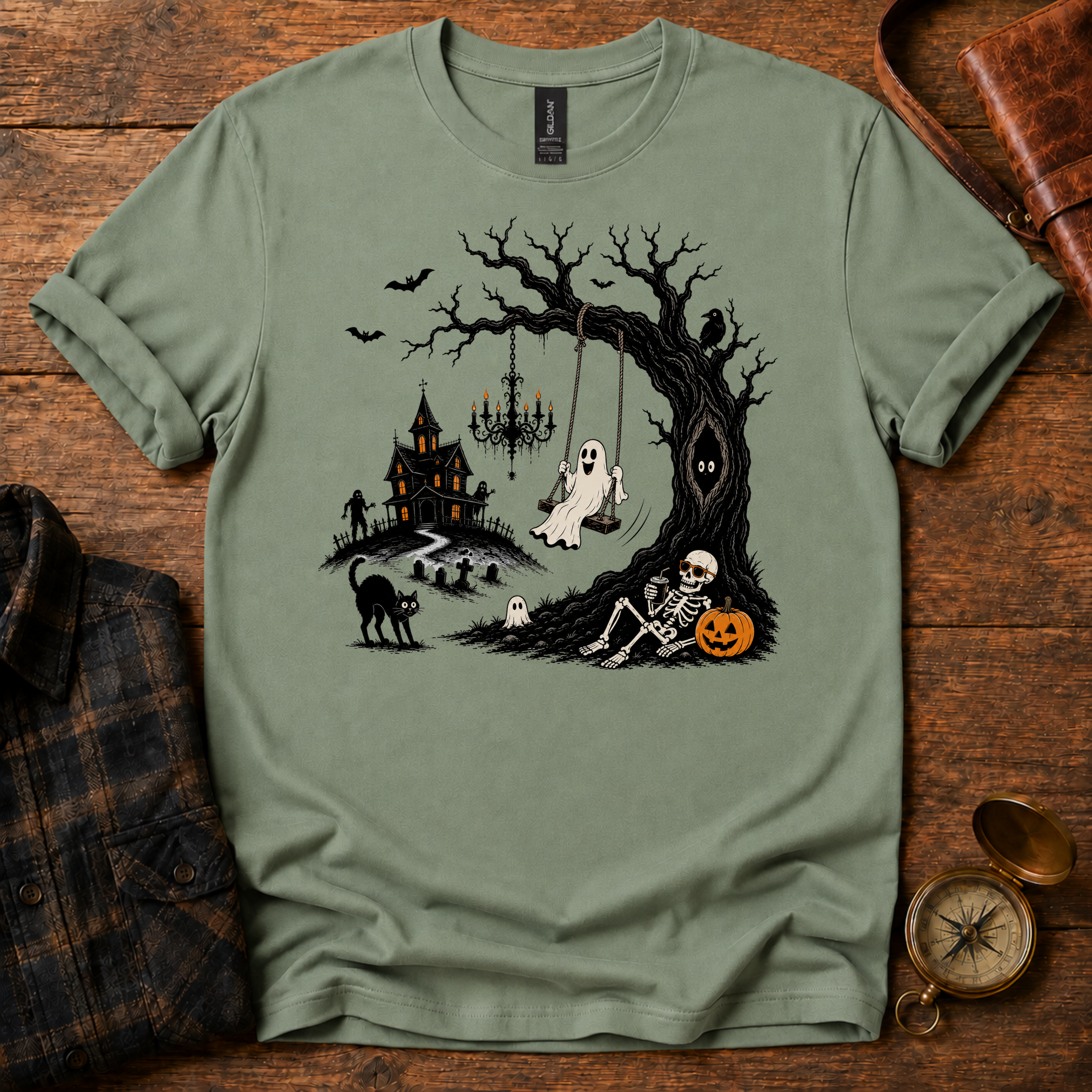 Ghost Swing Halloween T-Shirt