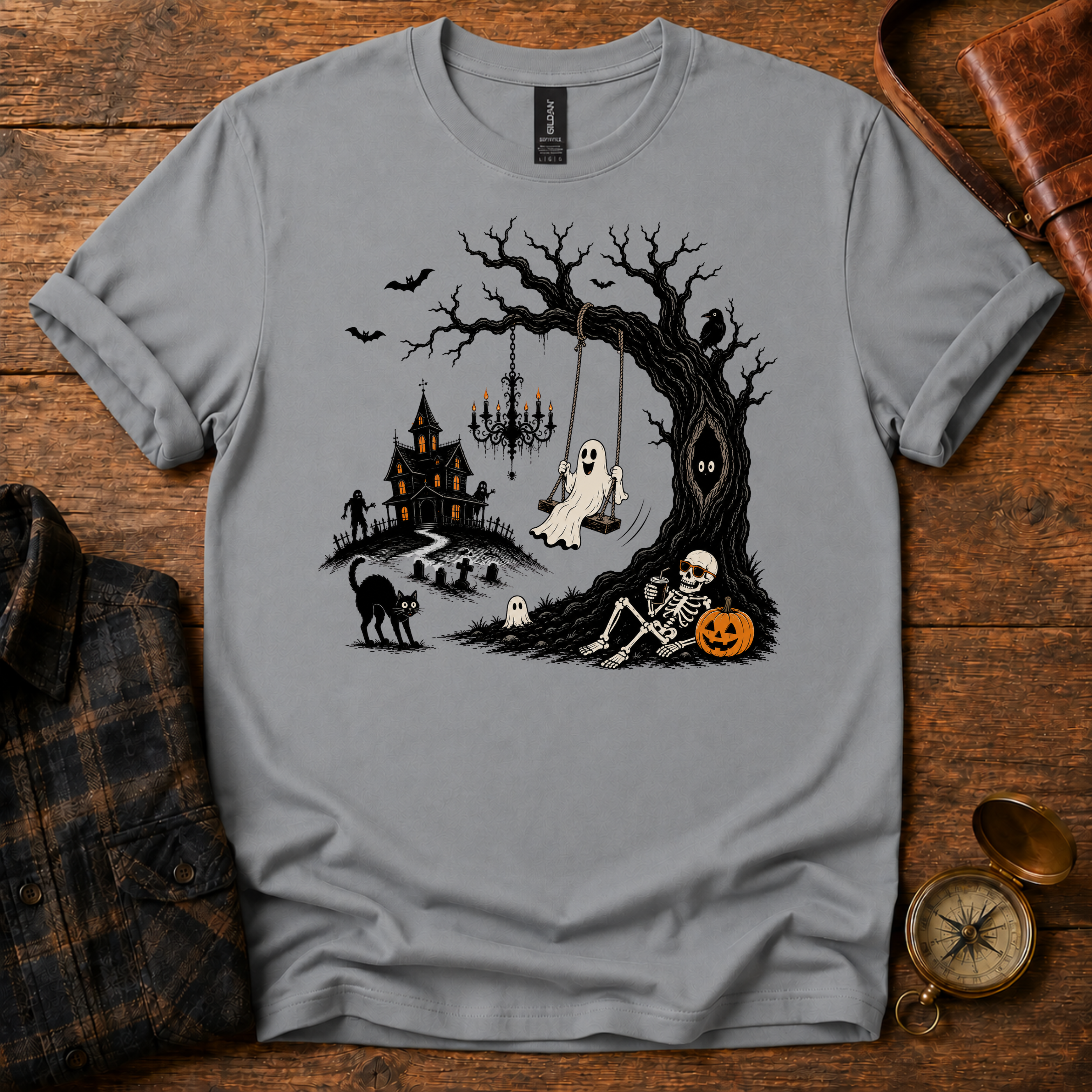 Ghost Swing Halloween T-Shirt